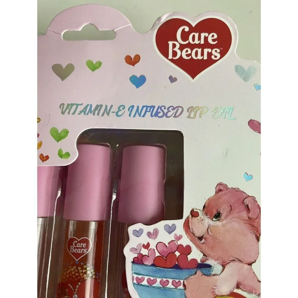 Set‎ Of 4 Taste Beauty CARE BEARS Vitamin E Infused Flavored Lip Oil Valentines
